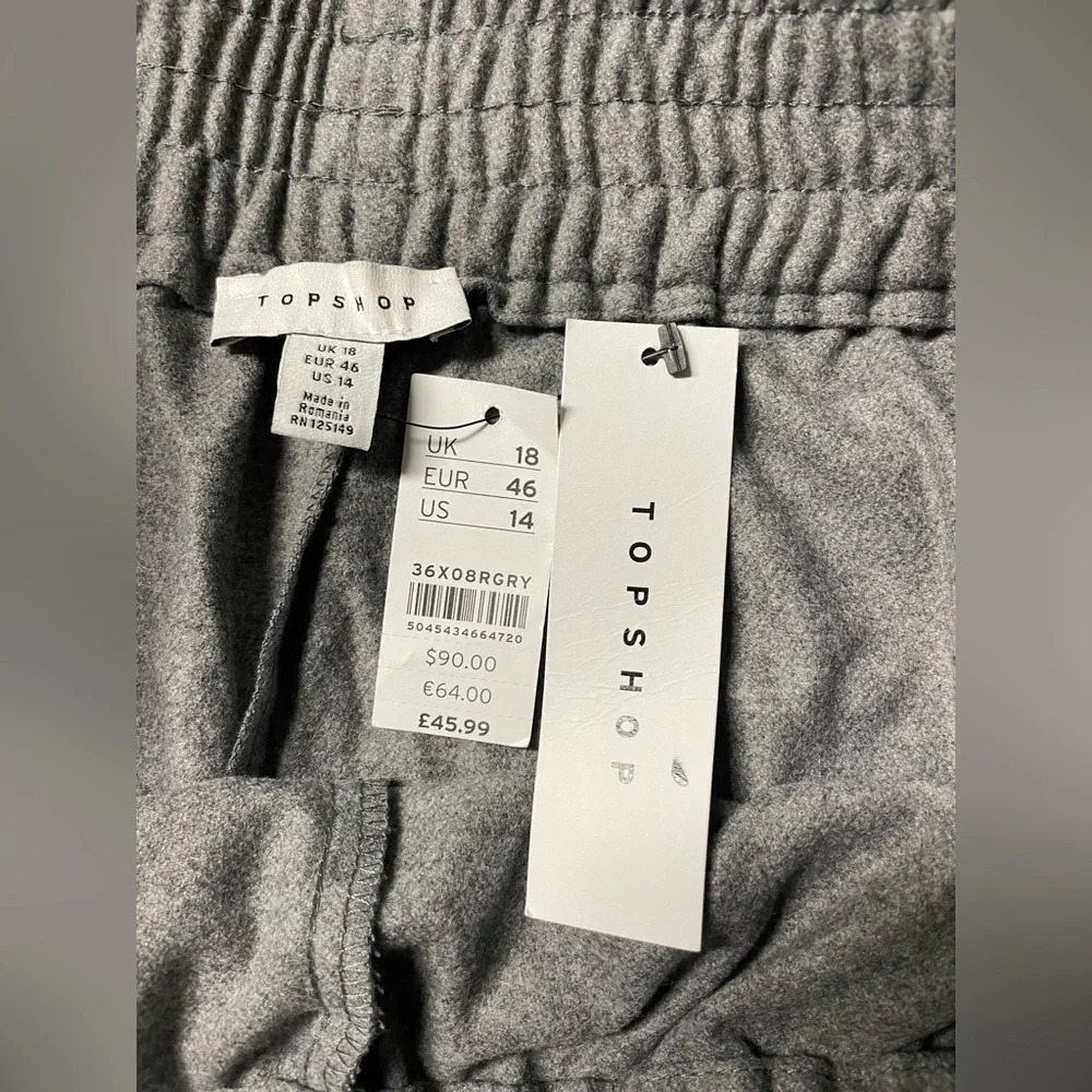 Top Shop Womens Size 14 NWT Grey Pull On High Rise Straight Leg Comfy Sporty - Picture 6 of 7
